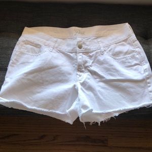 White denim shorts